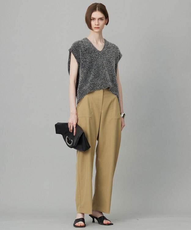 ICB 【洗える】 ルレックスファー ベスト グレー系