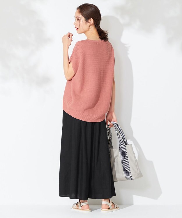 ANY 【接触冷感・UVケア】清涼リネン ガウチョパンツ ブラック