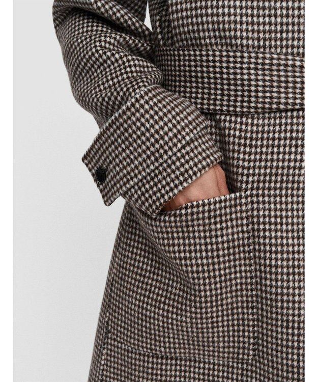 JOSEPH ダブルフェイス ドッグトゥース　ロングコート Arabica Combo