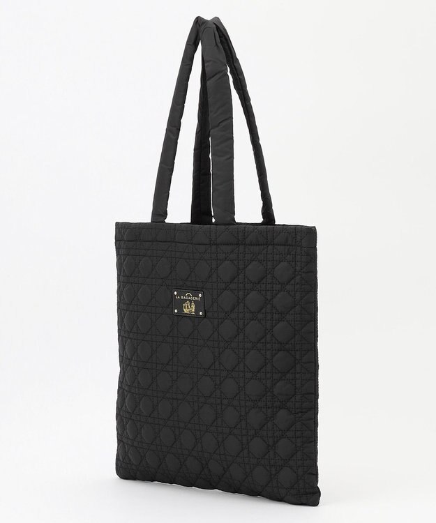 LA BAGAGERIE バイカラー　キルティングビッグトート ブラック