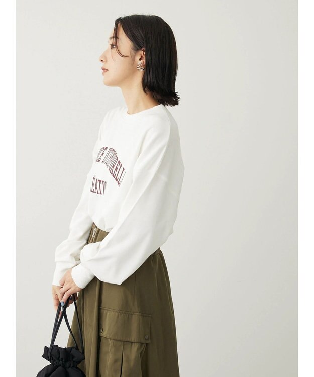 Green Parks アソートロゴ裏毛プルオーバー Off White