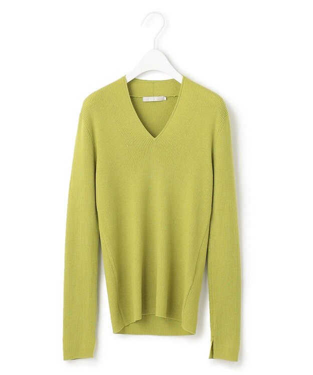 ICB 【洗える】エクストラファインメリノリブ Vネックニット ペアー系