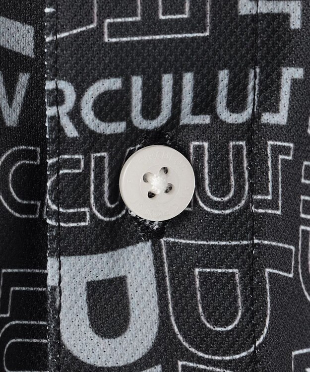 PW CIRCULUS 【MEN】PW LOGO 総柄ポロシャツ ゴルフ ブラック系5