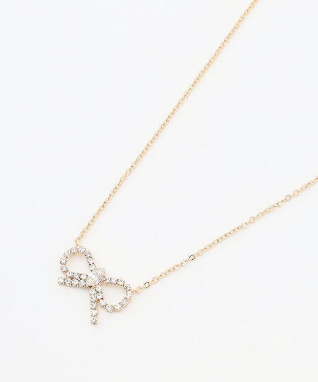 TOCCA GLITTER RIBBIN NECKLACE ネックレス ゴールド×クリア系
