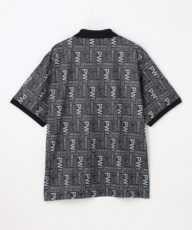 PW CIRCULUS 【MEN】PW LOGO 総柄ポロシャツ ゴルフ ブラック系5