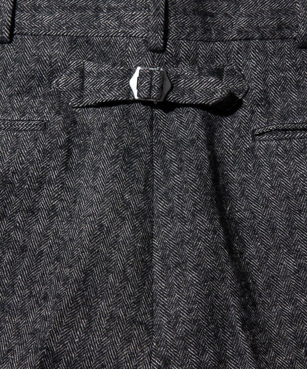 J.PRESS MEN 【J.PRESS ORIGINALS】WOOL/LINEN TWEED PIPED STEM SLACKS グレー系1