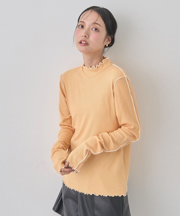 earth music&ecology メローハイネックプルオーバー Orange