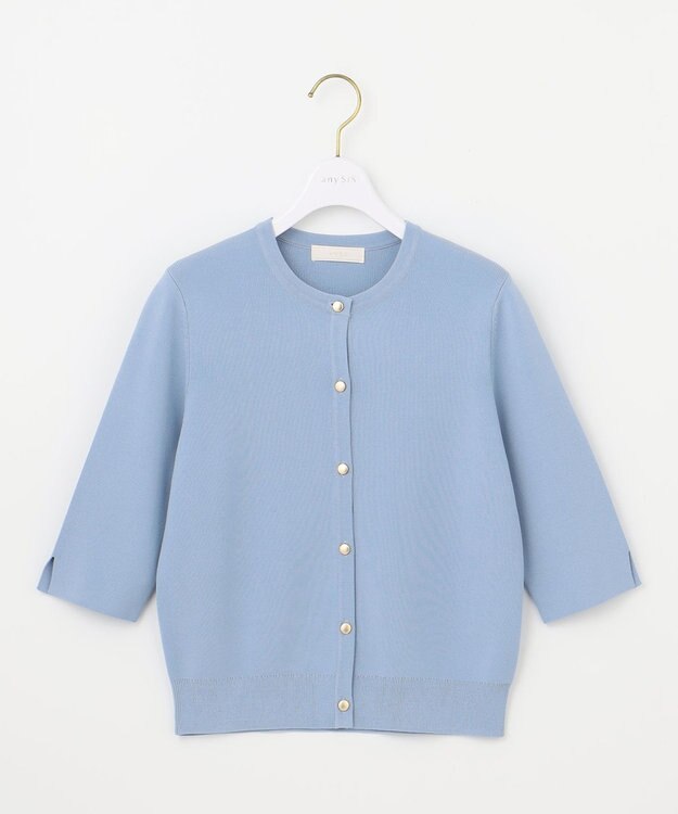 ANY SIS 【接触冷感・UVカット・洗える】ハーフスリーブ カーディガン ライトブルー