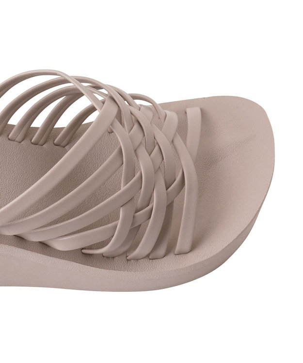 San-ai Resort（三愛水着楽園） レザーライク編みサンダル【San-ai Resort（サンアイリゾート）】 ベージュ