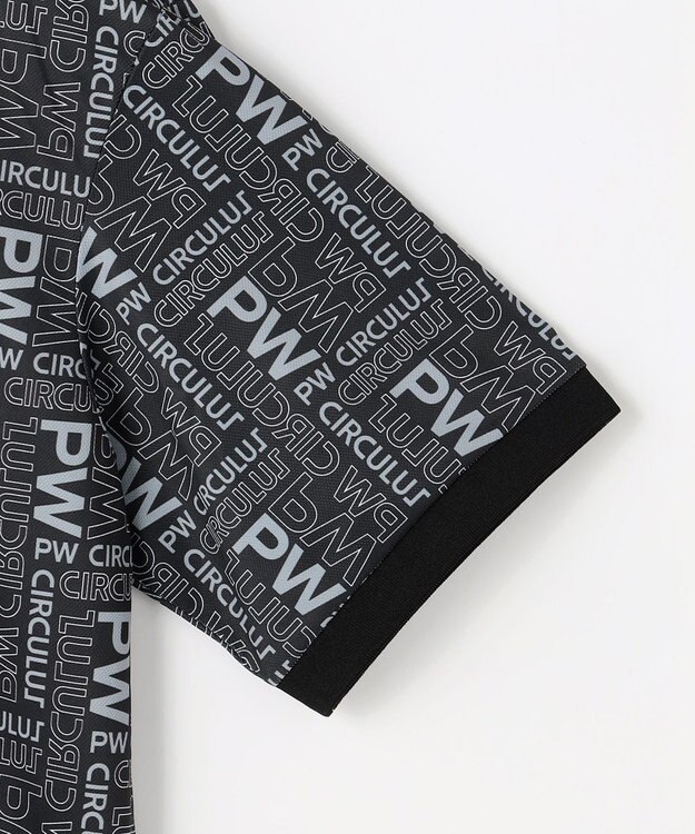 PW CIRCULUS 【MEN】PW LOGO 総柄ポロシャツ ゴルフ ブラック系5