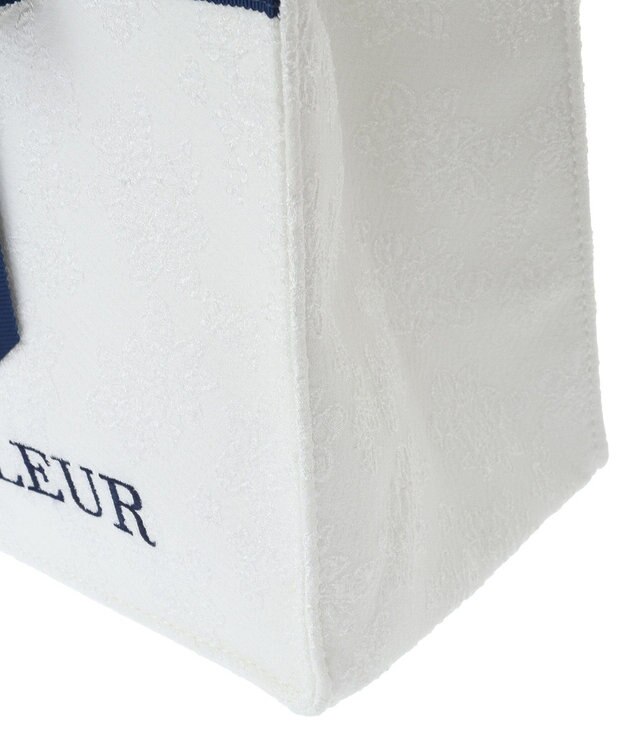 Maison de FLEUR ラインリボンジャカードスクエアトートバッグ White