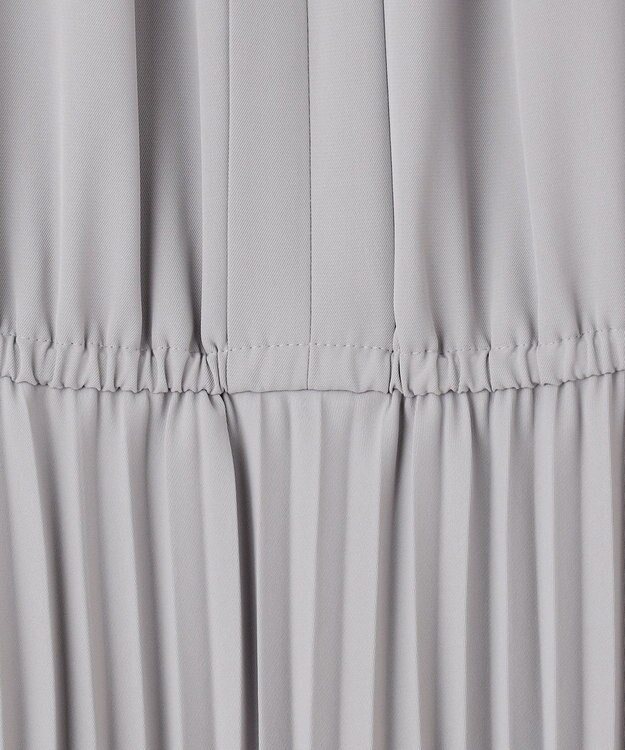 ANY SIS 【AIコラボ】スタンドカラープリーツ ワンピース ライトグレー