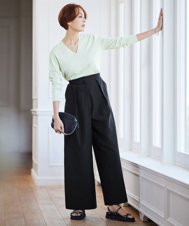 ICB 【洗える】 UnleashLite タックパンツ ブラック系