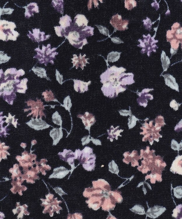 ANY KIDS 裏シャギー総柄ガーリーパンツ ネイビー×花柄