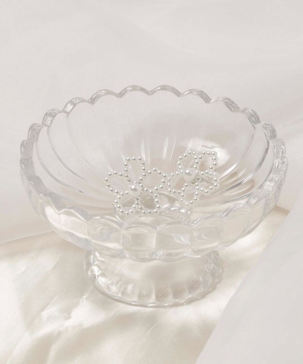 WEGO Lフラワービーズピアス オフホワイト