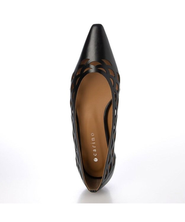 MODE ET JACOMO <carino>レーザーカットフラットパンプス ブラック