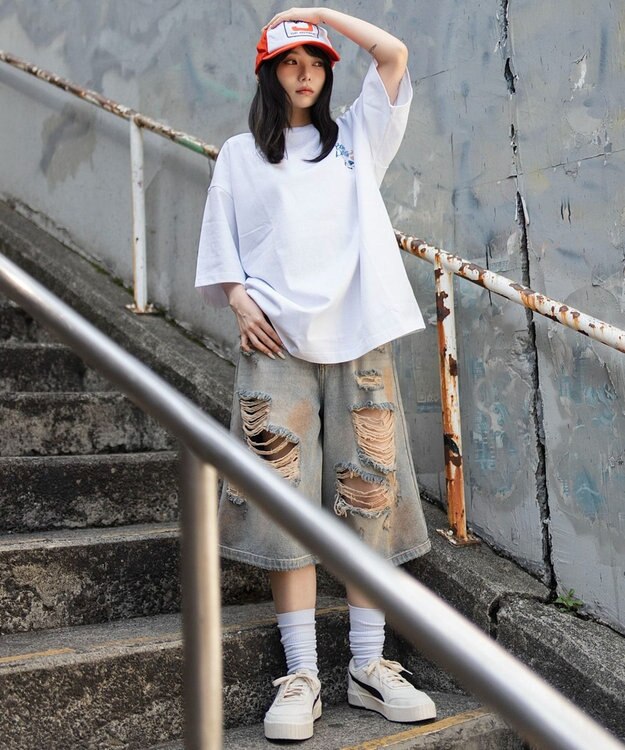 WEGO 【ユニセックス着用ITEM/SMLサイズ展開】別注BENDAVISグラフィックT（SS） ホワイト
