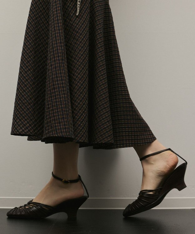 GRACE CONTINENTAL チェックマーメイドスカート ブラウン