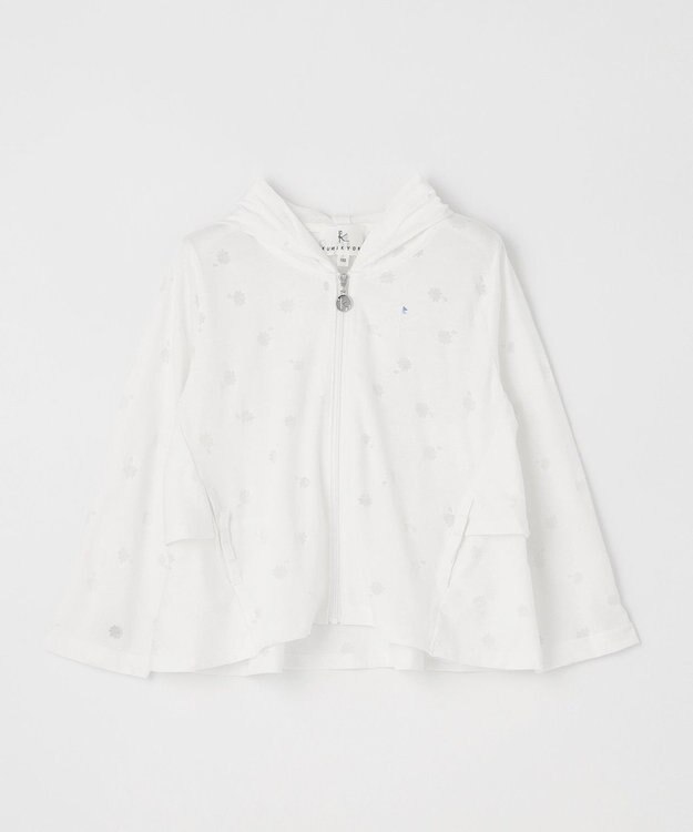組曲 KIDS 【UVケア】【110-140cm】フラワーオパール パーカー オフホワイト系