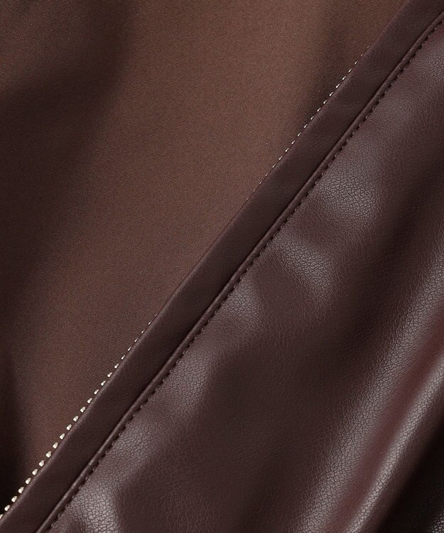 UNFILO MENS アラエルレザーライク ブルゾン ダークブラウン