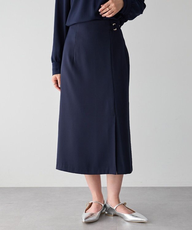 YECCA VECCA サイドベルトナロースカート Navy
