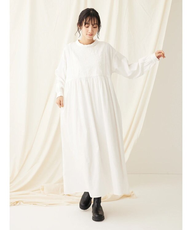 CRAFT STANDARD BOUTIQUE ２ＷＡＹインドコットン刺繍ワンピース Off White