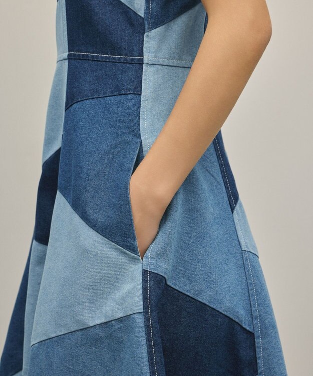 GRACE CONTINENTAL パッチワークデニムワンピース マルチ