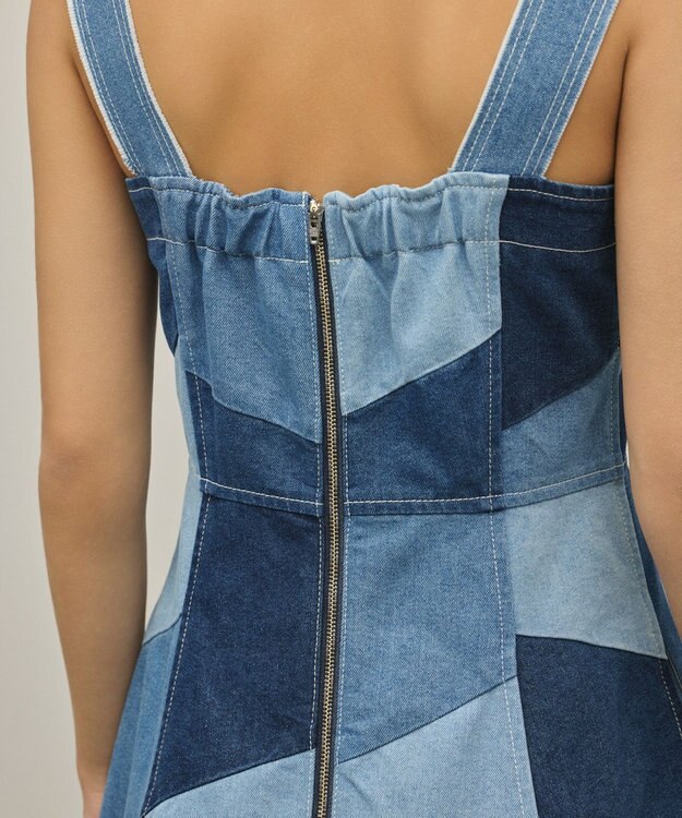 GRACE CONTINENTAL パッチワークデニムワンピース マルチ