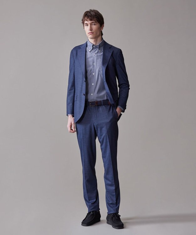 J.PRESS MEN 【接触冷感 / 吸水速乾 / UVカット】【SOFTCOOL ACTIVE】 オックスフォード ドレスシャツ / B.D. ダルブルー系