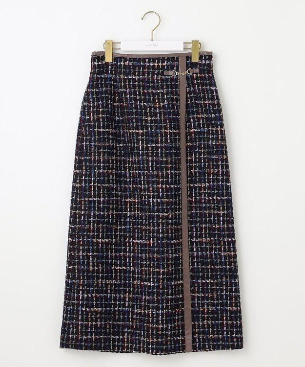 ANY SIS 【25周年記念】ビットポイントツイーディ スカート ネイビー系チェック