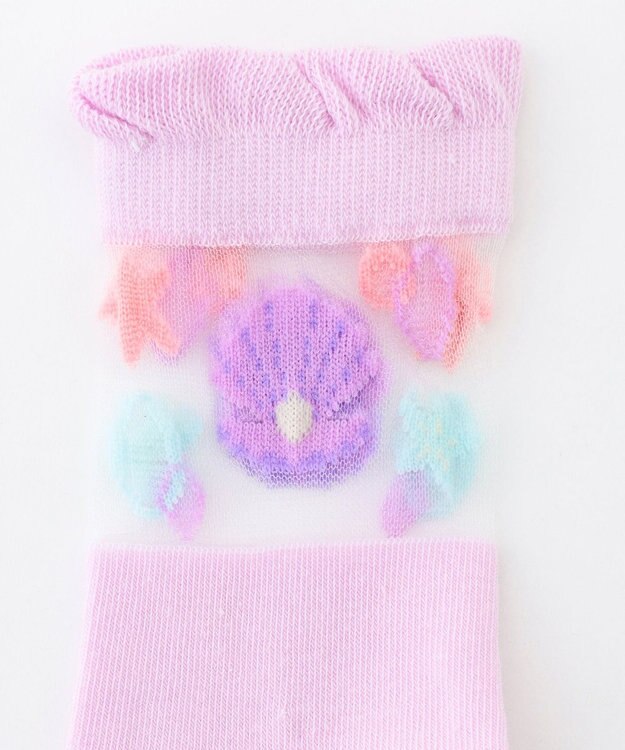 ANY KIDS シースルーモチーフソックス ラベンダー（シェル）