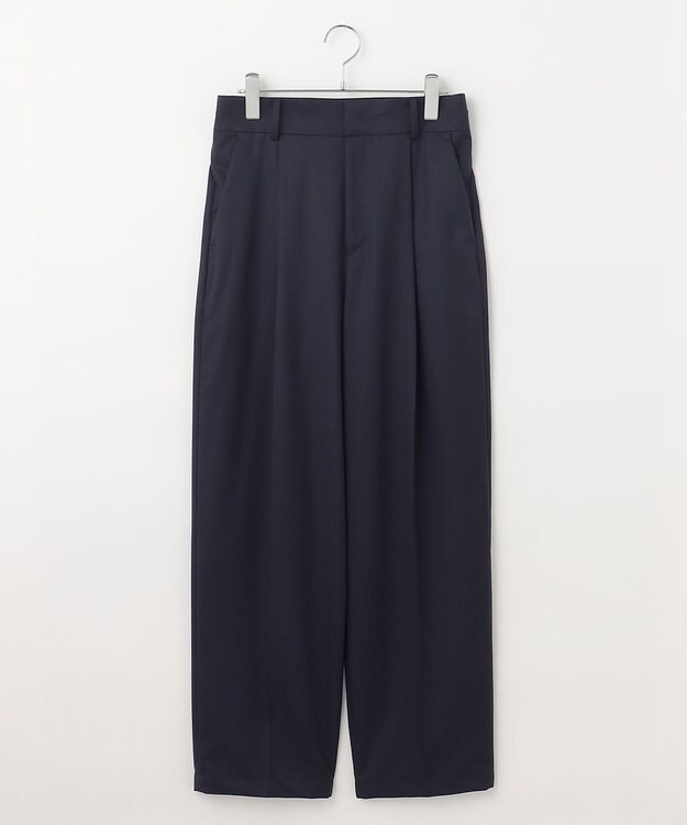 #Newans ウエスト調整可ワイドパンツ ネイビー