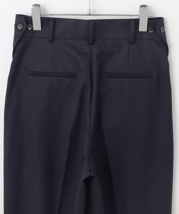 #Newans ウエスト調整可ワイドパンツ ネイビー