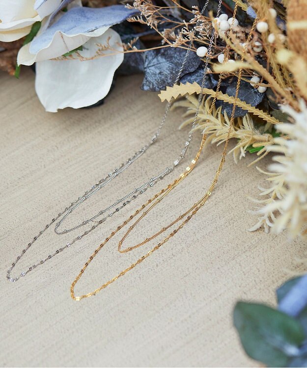 Tiaclasse 【安田美沙子さん  小倉優子さん着用・日本製】大人可愛い2連風チェーンネックレス シルバー