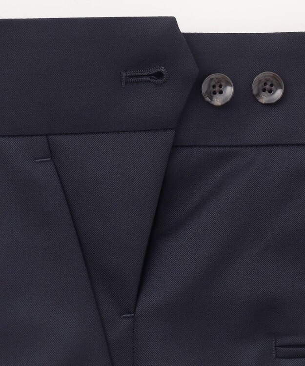 #Newans ウエスト調整可ワイドパンツ ネイビー