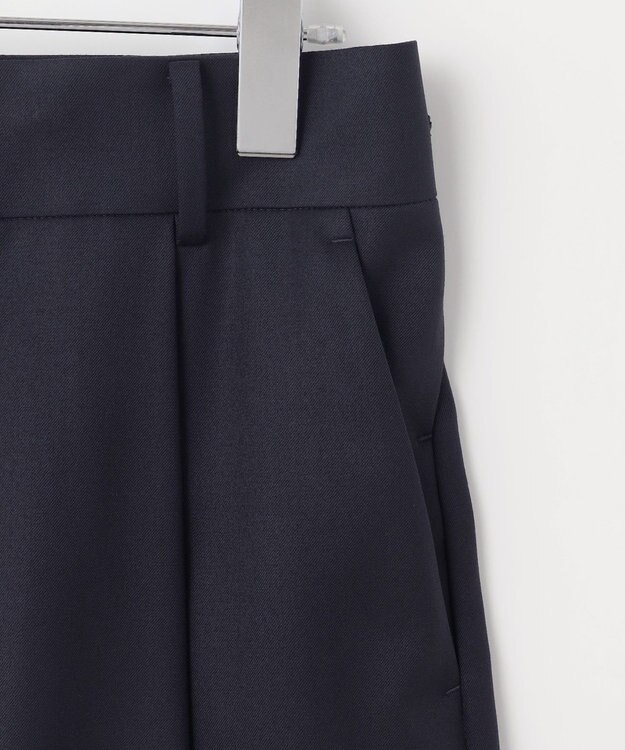 #Newans ウエスト調整可ワイドパンツ ネイビー