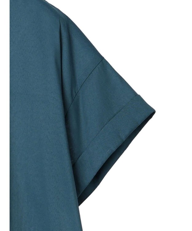 Green Parks ミディ丈半袖シャツワンピース Green