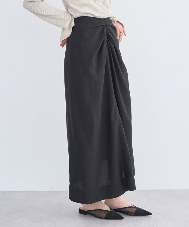 earth music&ecology ウエストツイストアシメスカート Black