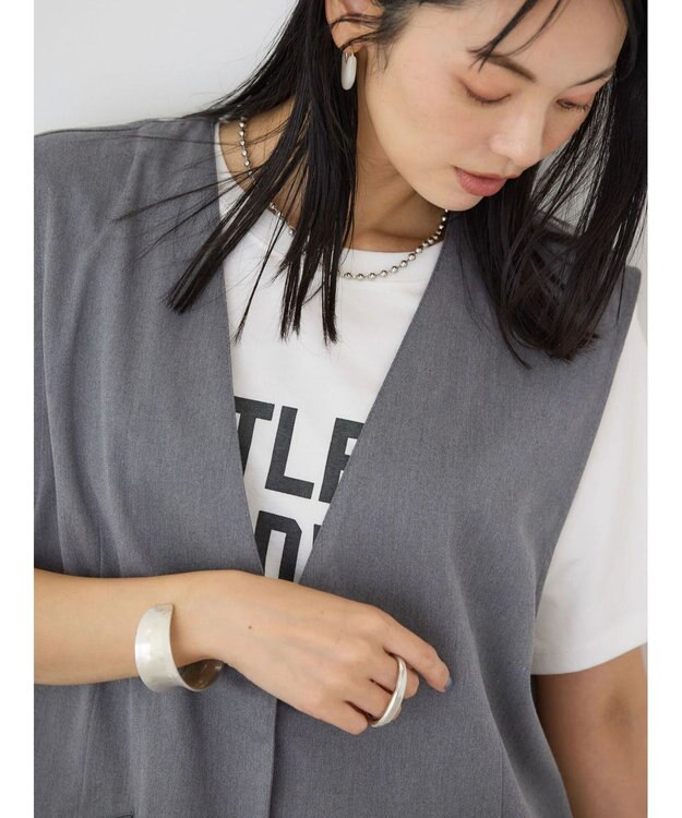 AMERICAN HOLIC Ｖネックジレ Gray Mixture