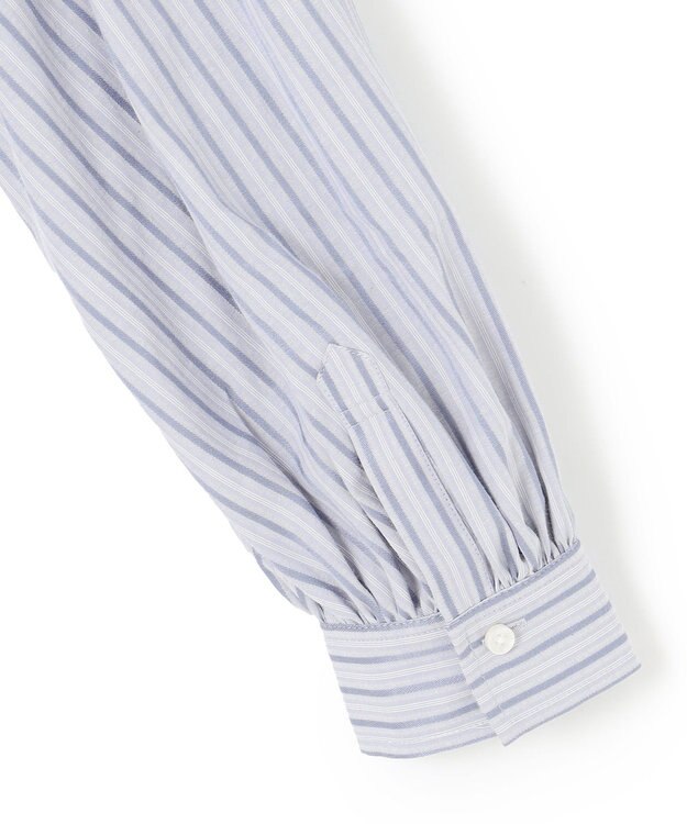 J.PRESS YORK STREET 【WOMEN】ワンウォッシュタイプライター リボンタイバンドカラー ブラウス サックスブルー系1