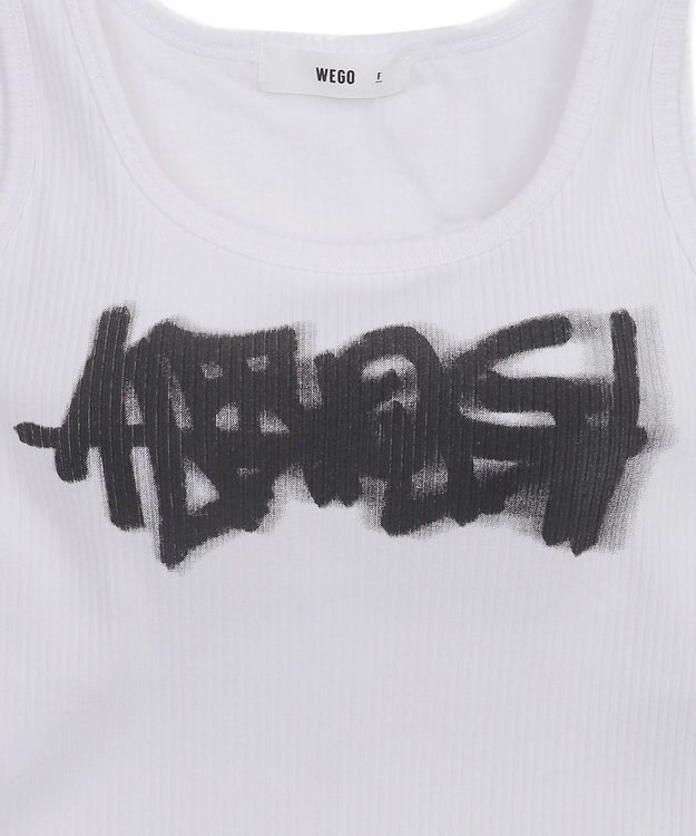 WEGO 【カップ付きインナー】グラフィックカップ付きリブタンク 柄2