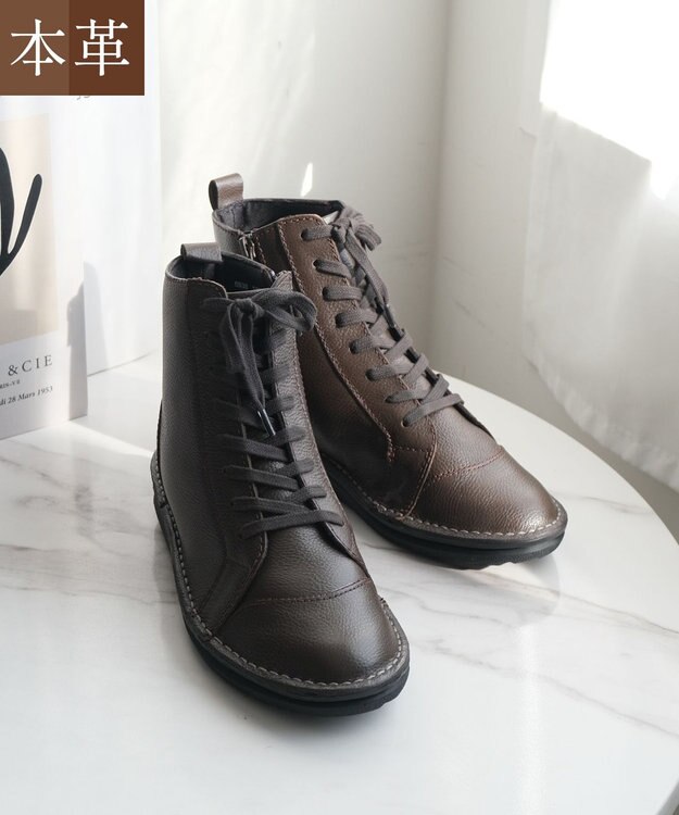 Pointer 本革軽量ブーツ レディース ダークブラウン