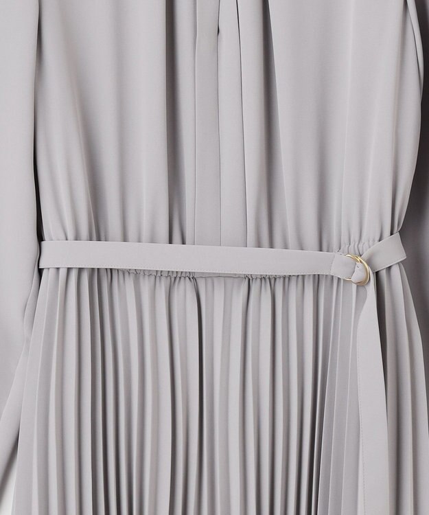 ANY SIS 【AIコラボ】スタンドカラープリーツ ワンピース ライトグレー