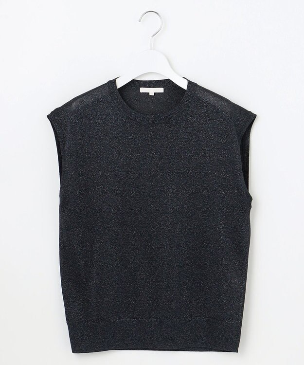 自由区 S 【カタログ掲載】カラーミックスラメスリーブレス ニット ネイビー