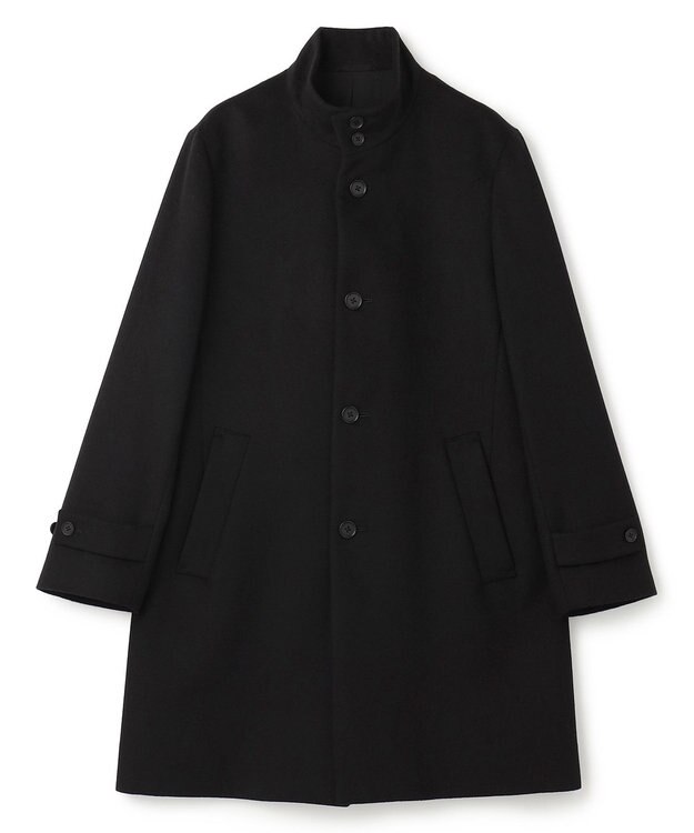 JOSEPH HOMME 【新素材】ライトウールシャギー　スタンドカラーシングルブレストコート ブラック系