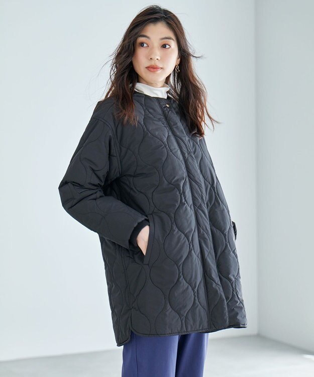 ANY 【蓄熱保温/撥水/洗濯機可能】撥水ウォームキルトブルゾン ブラック