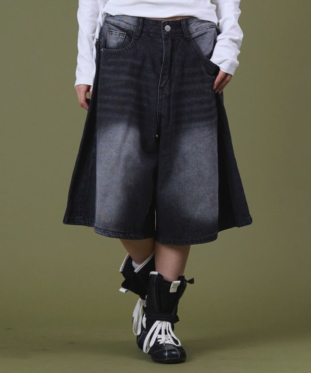 WEGO バギーハーフデニム ブラック