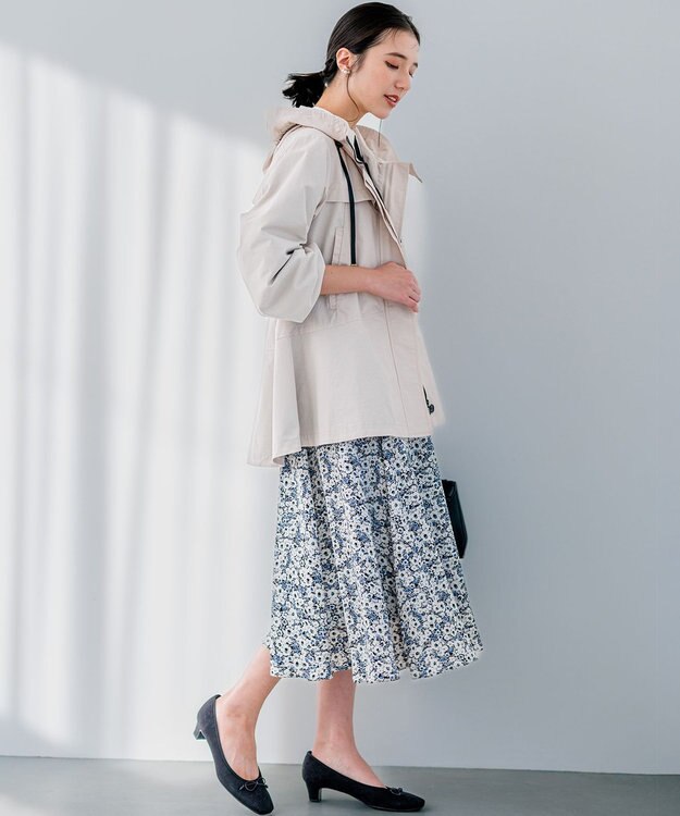 組曲 S 【WEB限定】フード付きライトブルゾン ベージュ系