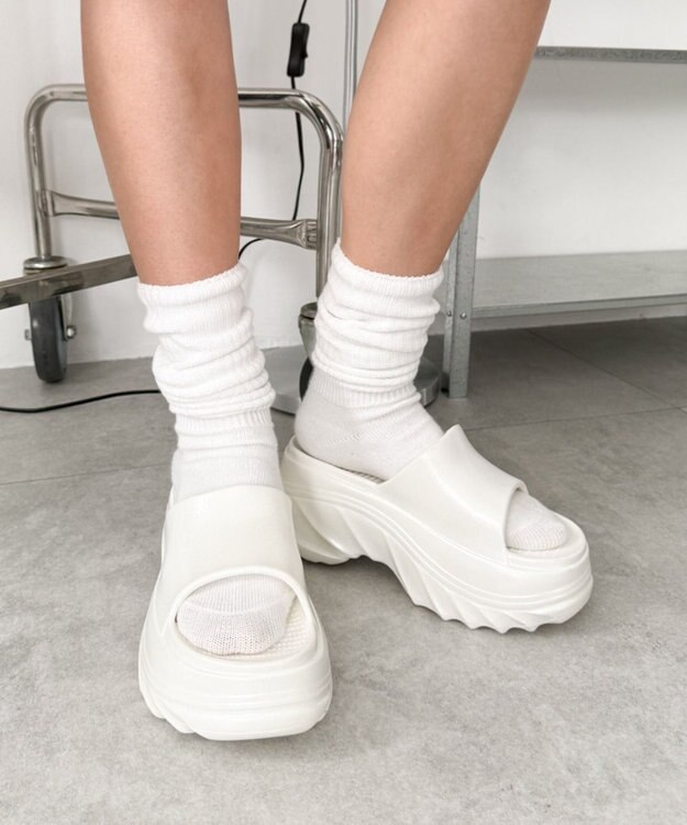 WEGO 厚底デザインラバーサンダル ホワイトその他