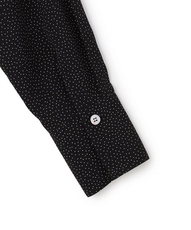 uncrave ドットプリント シャツ ブラック×ホワイト